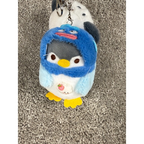 Cute Penguin Plush Keychain Set Kawaii Strawberry Ice Cream Charms Bag - Picture 4 of 5
